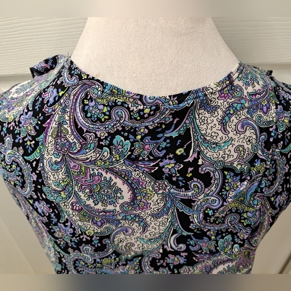 Saint Tropez West Sleeveless Paisley Print     Size L - Picture 4 of 8